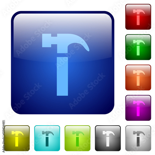 Single hammer color square buttons