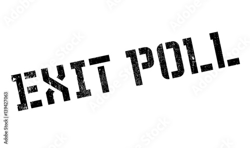 Exit Poll rubber stamp. Grunge design with dust scratches. Effects can be easily removed for a clean, crisp look. Color is easily changed.