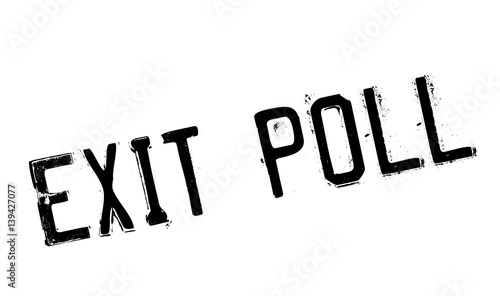 Exit Poll rubber stamp. Grunge design with dust scratches. Effects can be easily removed for a clean, crisp look. Color is easily changed.