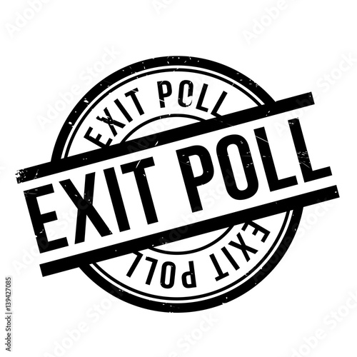 Exit Poll rubber stamp. Grunge design with dust scratches. Effects can be easily removed for a clean, crisp look. Color is easily changed.