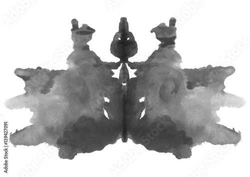 Obraz na płótnie photo Rorschach inkblot test isolated on white background