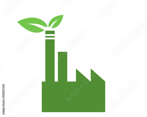 industria ecologica  illustrazione vettoriale verde