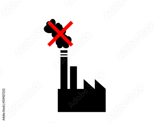 no all'inquinamento causato dai fumi delle industrie , illustrazione vettoriale , pittogramma