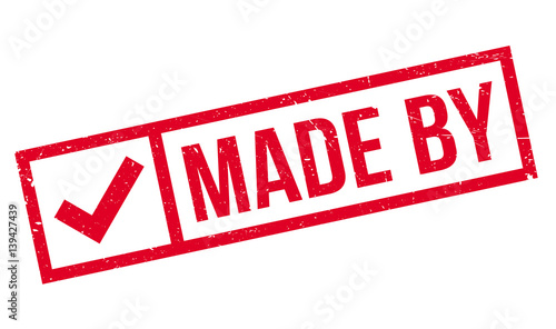 Made By rubber stamp. Grunge design with dust scratches. Effects can be easily removed for a clean, crisp look. Color is easily changed.