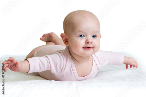 beautiful child baby on a white background