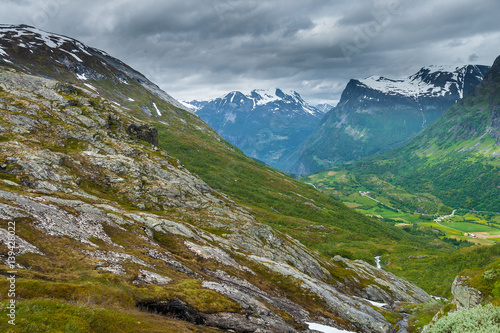 Norwegian landscape on the way from Geiranger to Djupvatnet.  More og Romsdal county  Norway