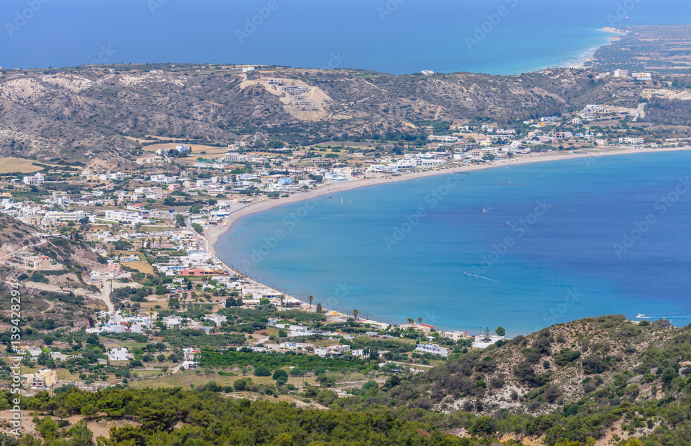Aerial view of Kefalos village, Kos island, Dodecanese, Greece
