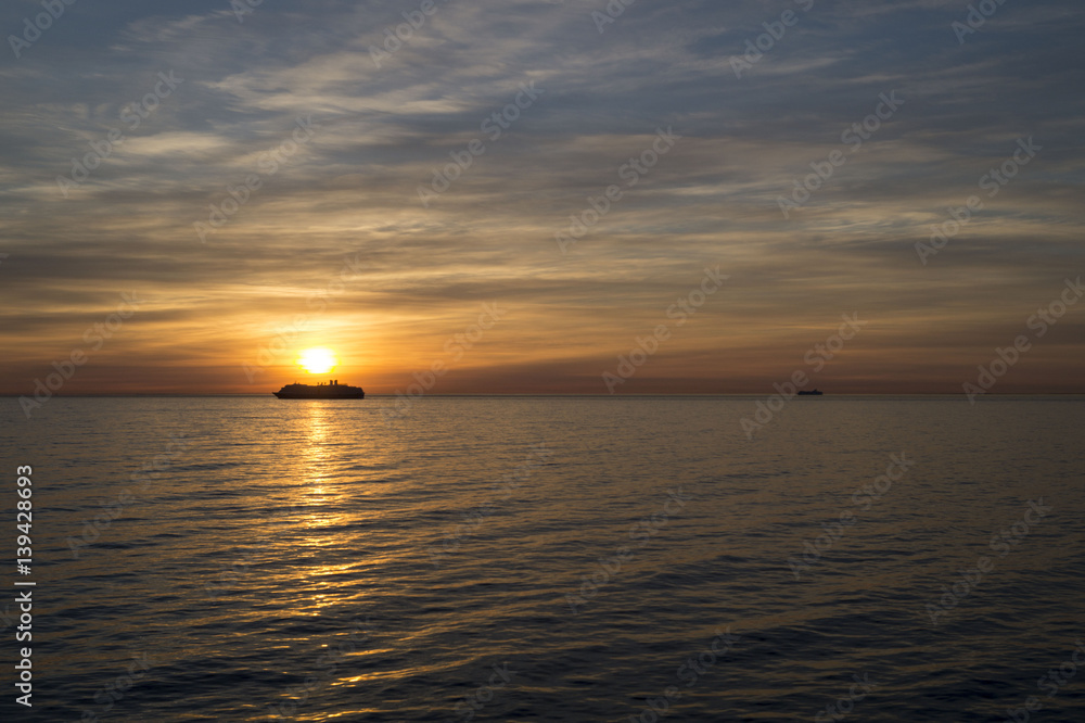 Sunset over baltic sea