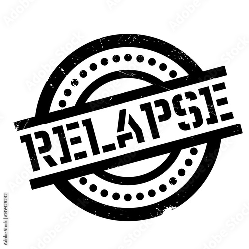 Relapse rubber stamp. Grunge design with dust scratches. Effects can be easily removed for a clean, crisp look. Color is easily changed.