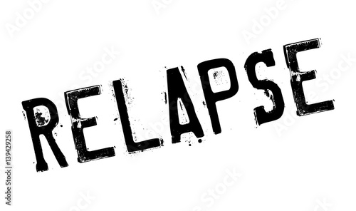 Relapse rubber stamp. Grunge design with dust scratches. Effects can be easily removed for a clean, crisp look. Color is easily changed.