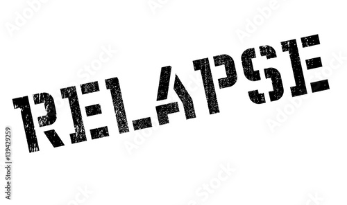 Relapse rubber stamp. Grunge design with dust scratches. Effects can be easily removed for a clean, crisp look. Color is easily changed.