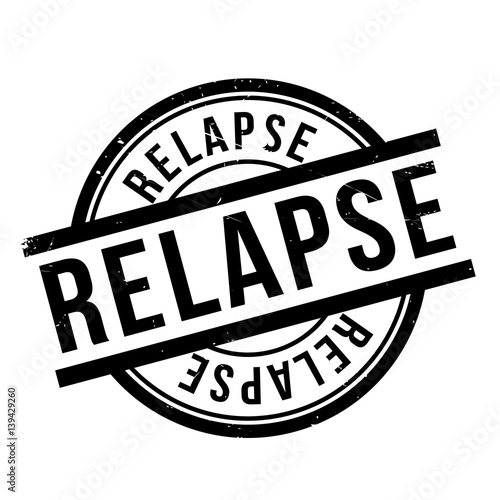 Relapse rubber stamp. Grunge design with dust scratches. Effects can be easily removed for a clean, crisp look. Color is easily changed.