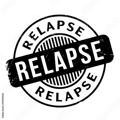 Relapse rubber stamp. Grunge design with dust scratches. Effects can be easily removed for a clean, crisp look. Color is easily changed.