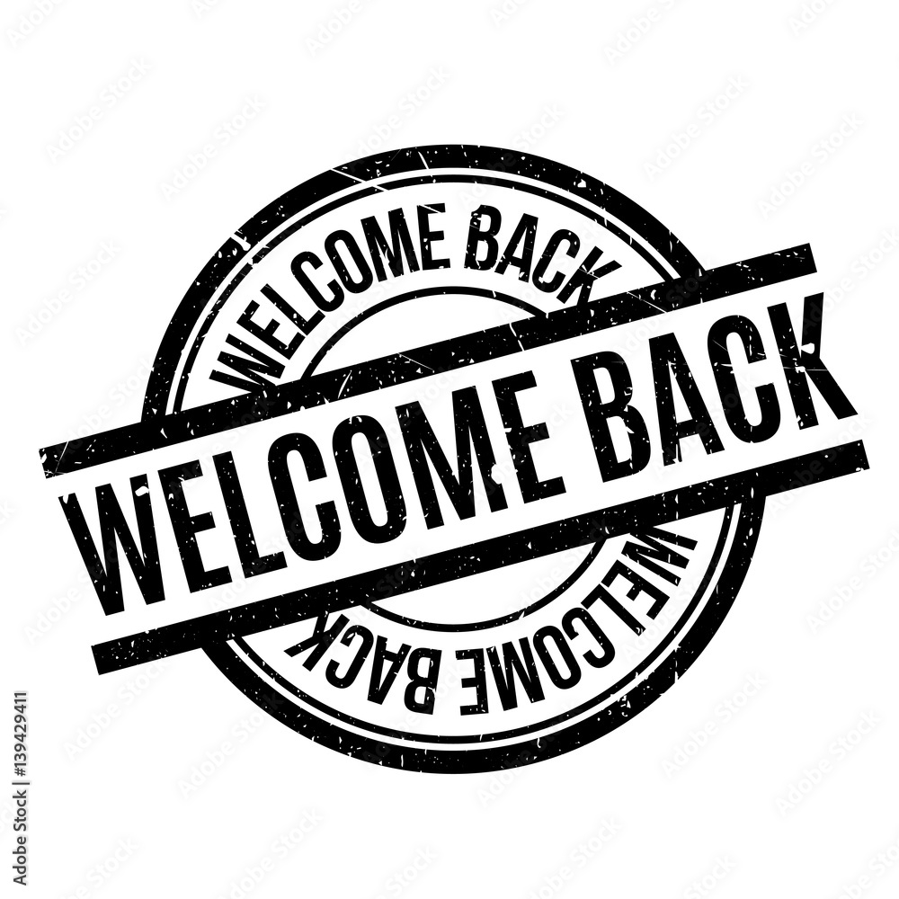 Welcome Back rubber stamp. Grunge design with dust scratches. Effects can be easily removed for a clean, crisp look. Color is easily changed. Welcome Back rubber stamp. Grunge design with dust scratches. Effects can be easily removed for a clean, crisp look. Color is easily changed.