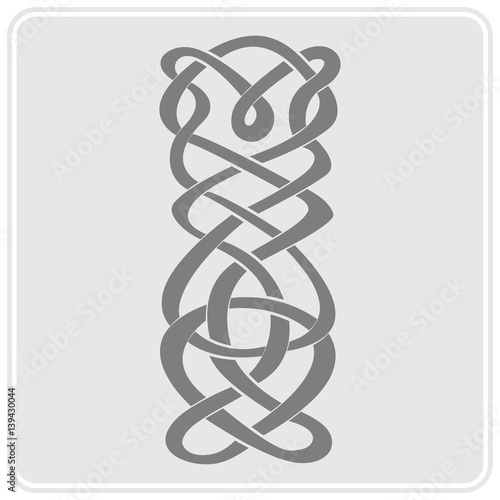 monochrome icon with Celtic art and ethnic ornaments for your design