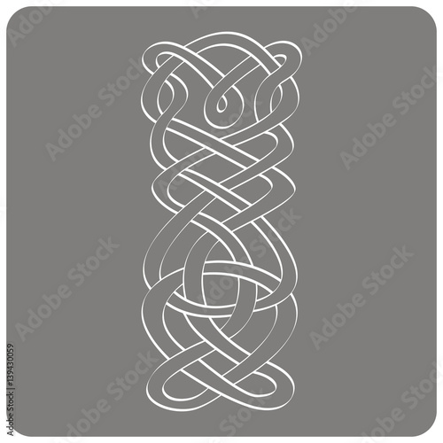 monochrome icon with Celtic art and ethnic ornaments for your design