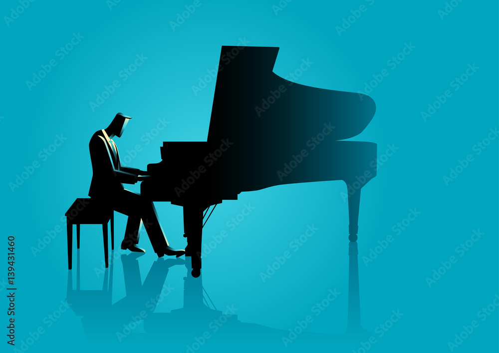 Fototapeta premium Musician playing piano