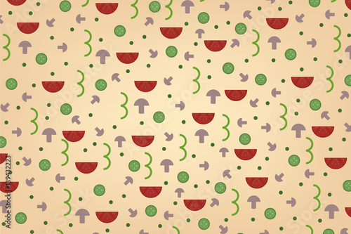 Flat food background vegetables vector