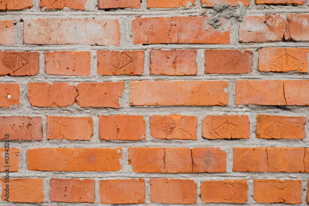 New brick wall background, close up New brick wall background, close up
