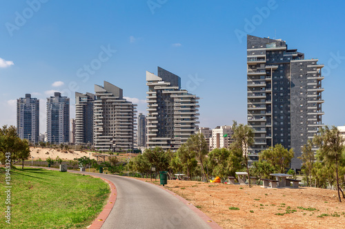 Modern buildings in Ashdod, Israel.
