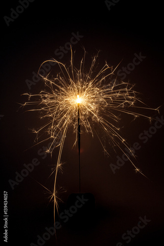 sparkler on black background