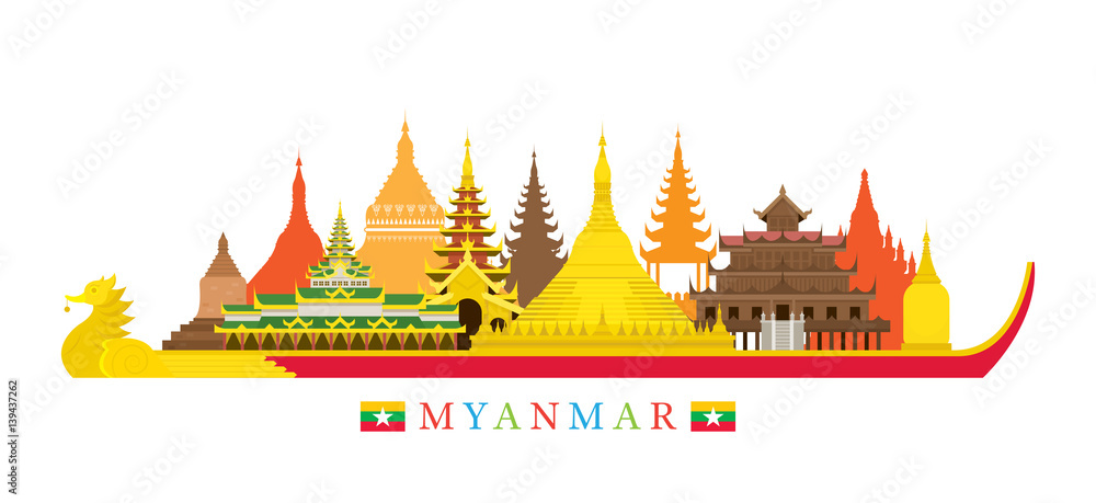 Photo & Art Print Myanmar Architecture Landmarks Skyline Cityscape ...