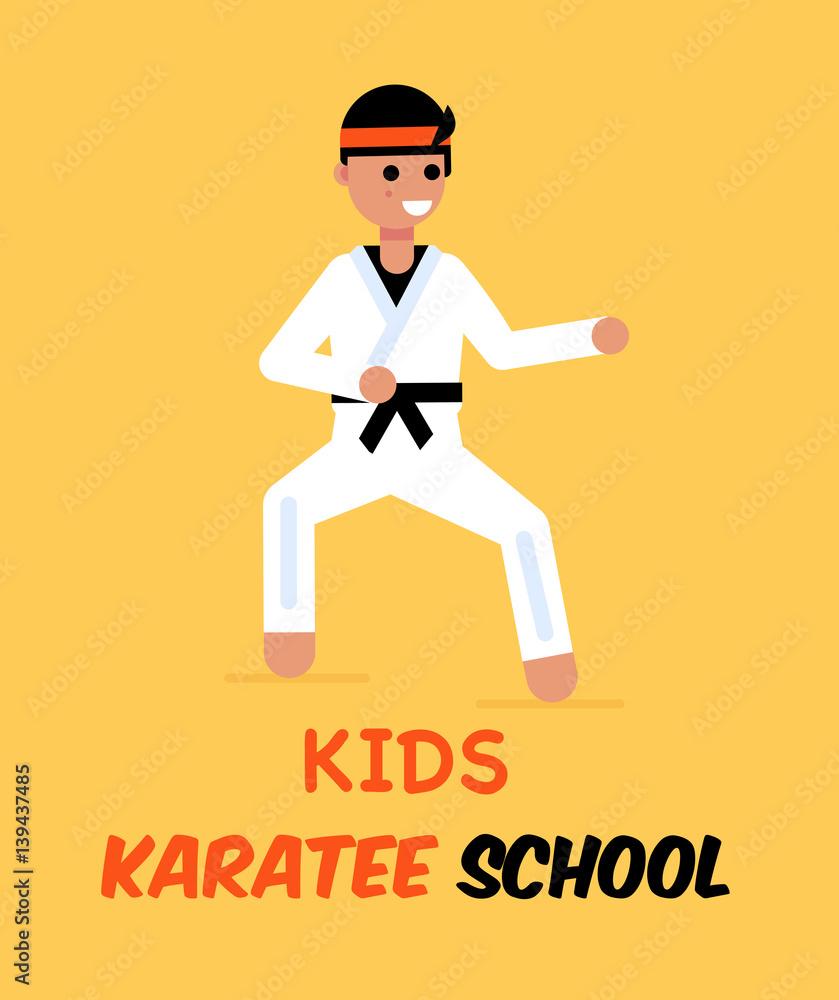 The advertisement poster of karate school