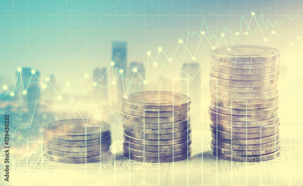 rows of coins for finance and banking concept rows of coins for finance and banking concept