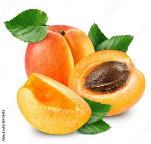 Vászonkép apricot fruits isolated