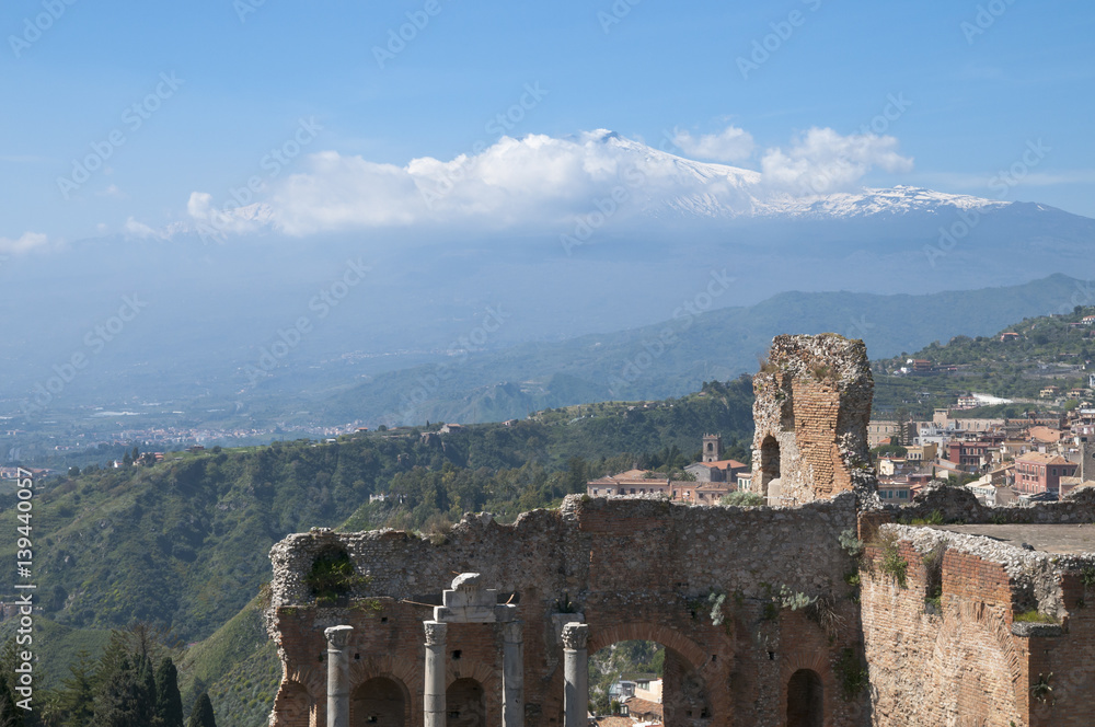 Teatro Greco, Taormina, Sizilien, Italien