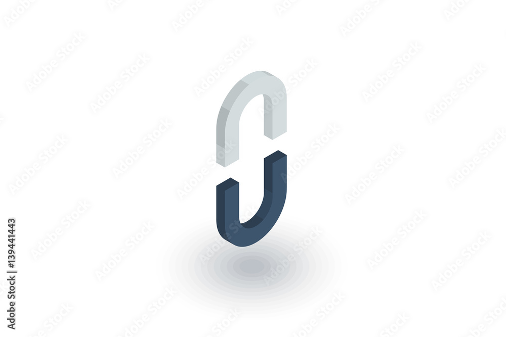 Internet chain link isometric flat icon. 3d vector colorful illustration. Pictogram isolated on white background Internet chain link isometric flat icon. 3d vector colorful illustration. Pictogram isolated on white background
