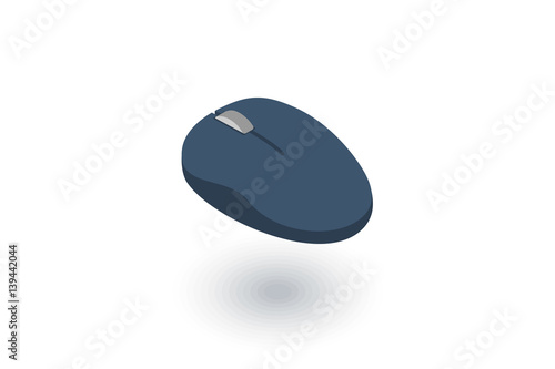 computer mouse isometric flat icon. 3d vector colorful illustration. Pictogram isolated on white background
