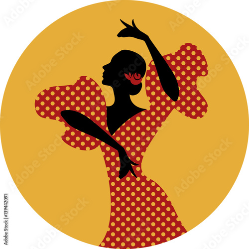 Spanish flamenco dancer. Vector Illustration