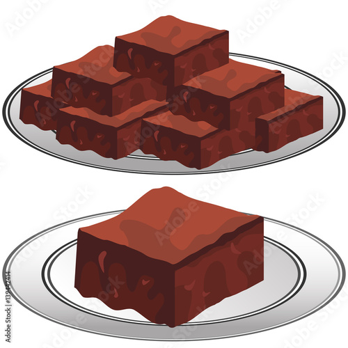 Plate of Chocolate Fudge Brownies