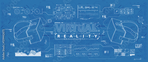 HUD ui for virtual reality glasses. Futuristic user interface for app and web. Head-up display infographic, set elements for motion design.