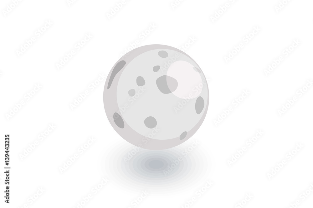 Full Moon, satellite isometric flat icon. 3d vector colorful illustration. Pictogram isolated on white background Full Moon, satellite isometric flat icon. 3d vector colorful illustration. Pictogram isolated on white background