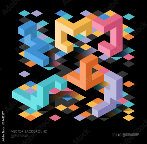 isometric abstract background with geometric figures. Vector design layout for business presentations, web and app.