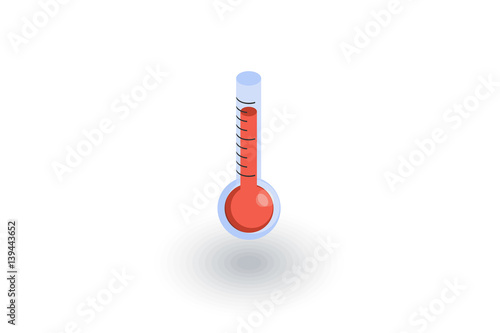 thermometer, weather isometric flat icon. 3d vector colorful illustration. Pictogram isolated on white background