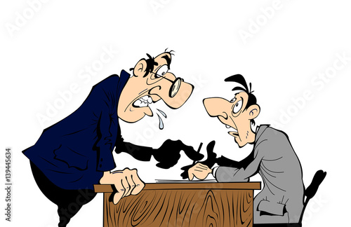 Boss screams on worker