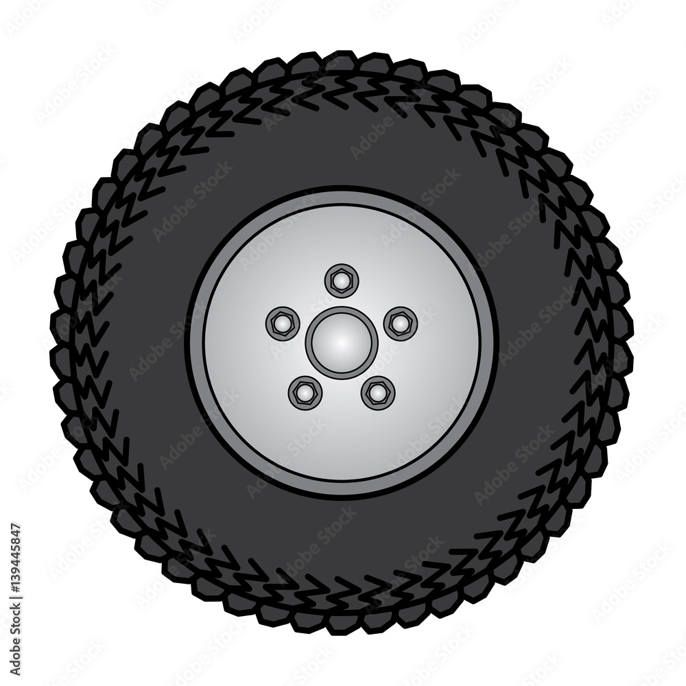 Obraz premium tires and wheels Vector Illustration