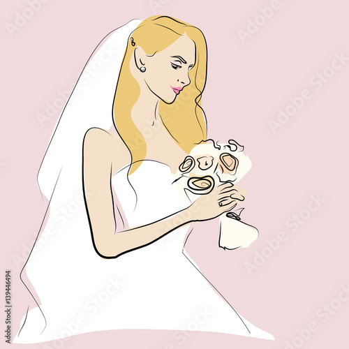 woman in wedding dress ,wedding card