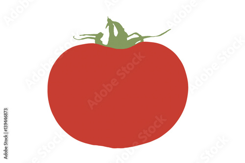 Illustration of a tomato isolated on white background