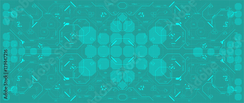 Background with futuristic user interface. Design concept with HUD elements.