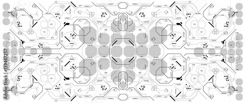 Background with futuristic user interface. Design concept with HUD elements.