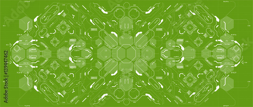 Background with futuristic user interface. Design concept with HUD elements.