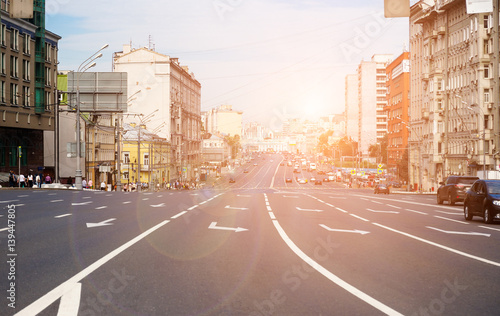 Almost empty wide street