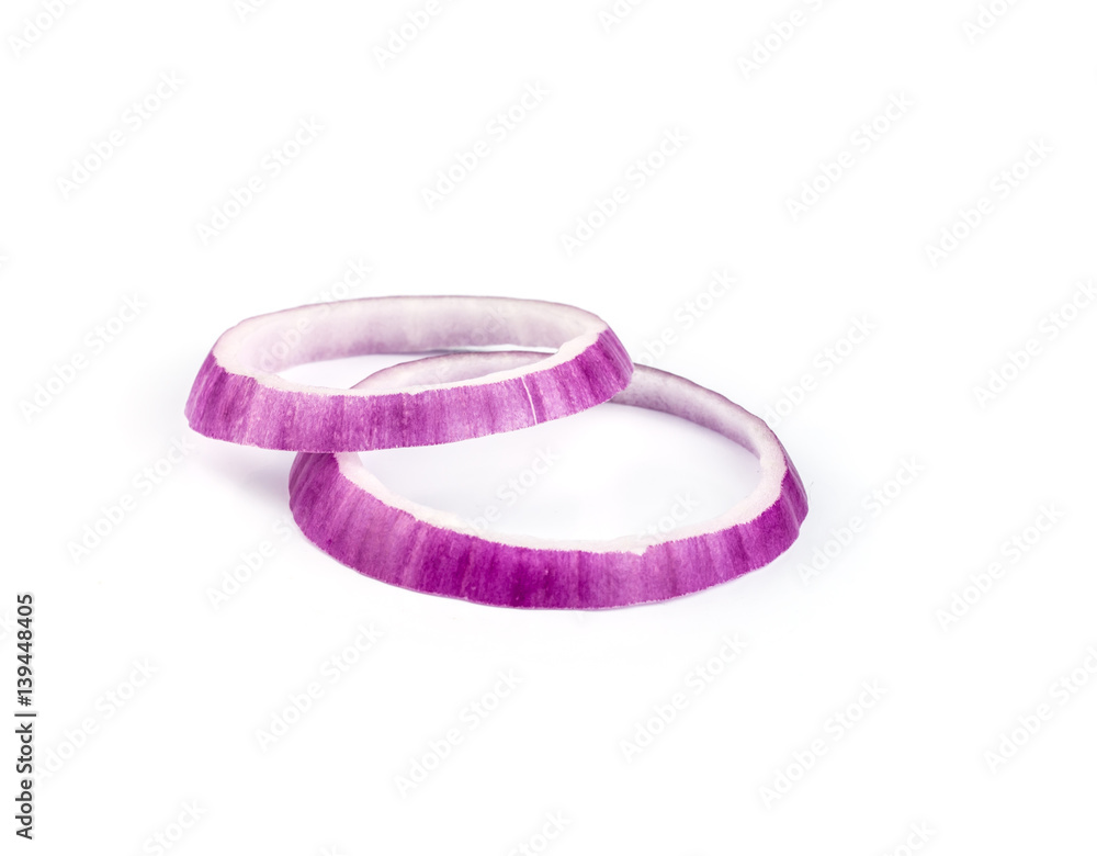 Red sliced onion. Red sliced onion.