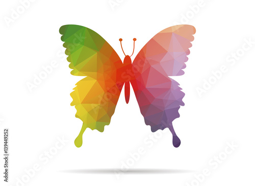 low poly butterfly fly