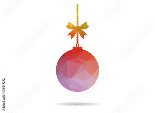 low poly christmas ball