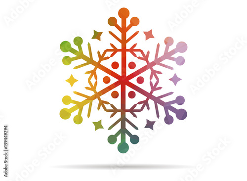 low poly christmas snowflake